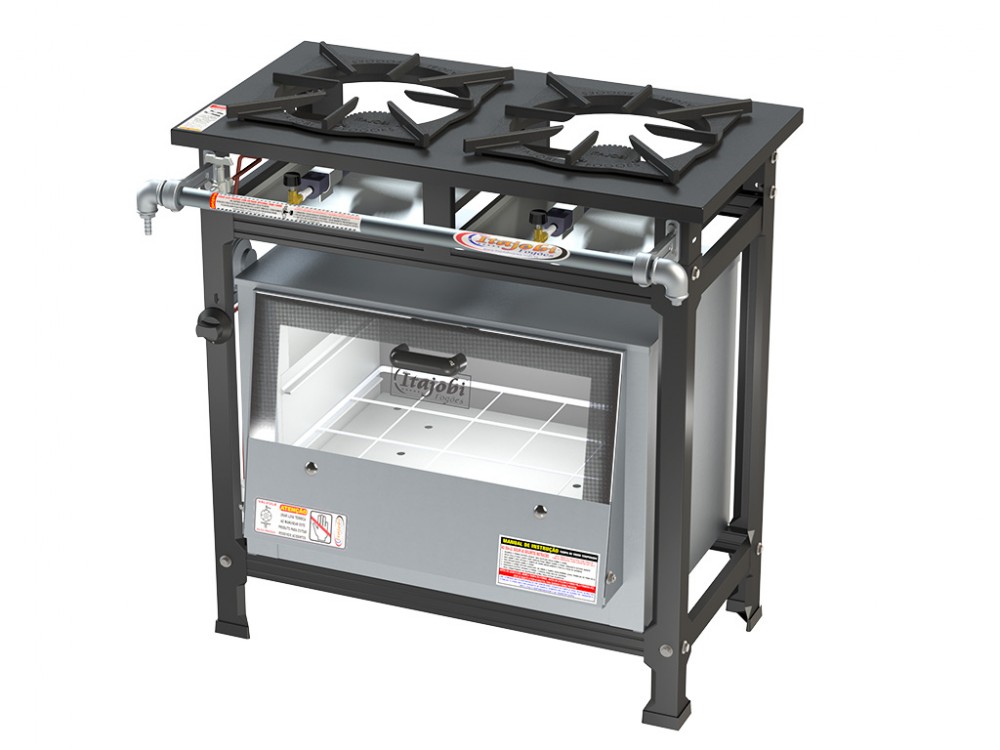 Fogão 2 Bocas Alta Pressão Estampado 2QS C/ Forno