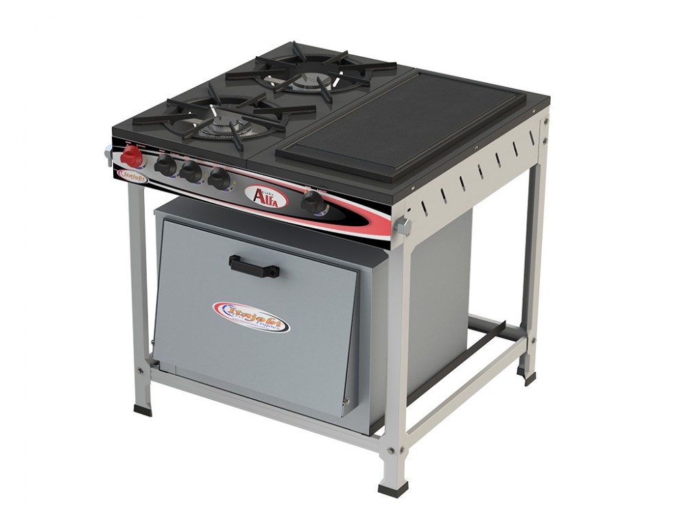 Fogão 2 Bocas Chapa  Alfa c/ forno - 1QS 1QD