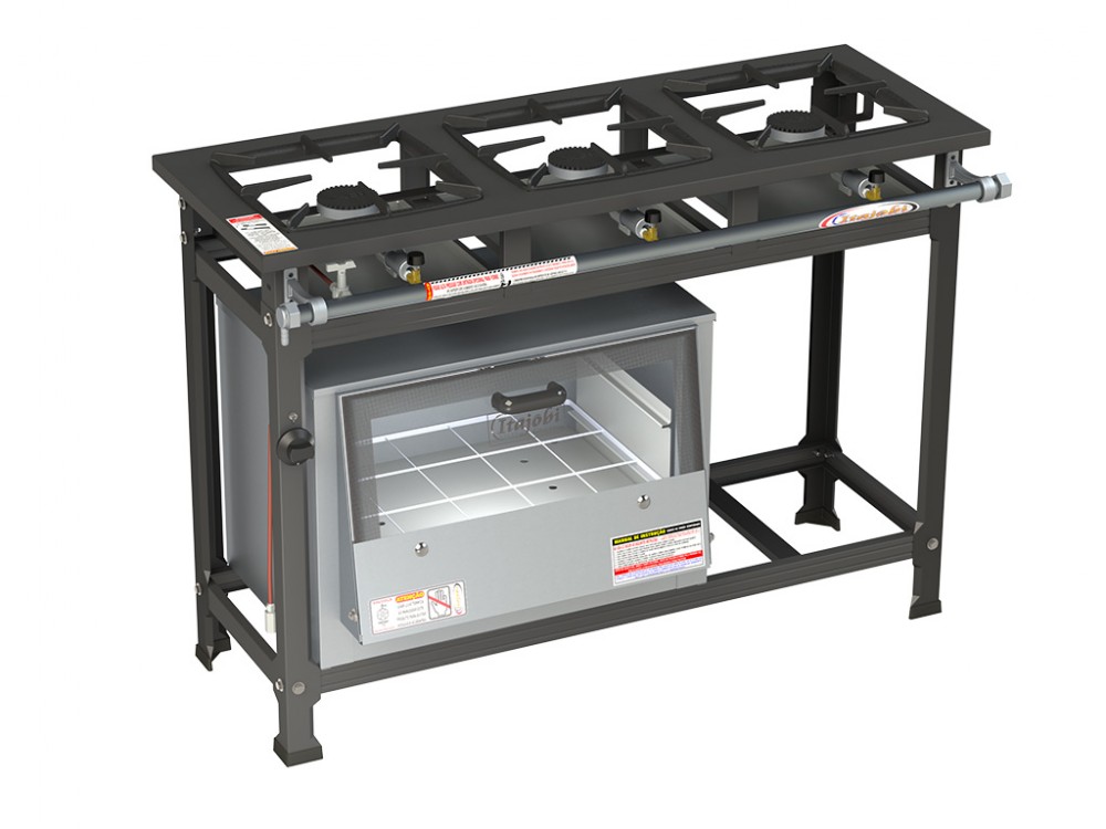 Fogão 3 Bocas Standard A.P  - 3QS 30x30 C/ FORNO