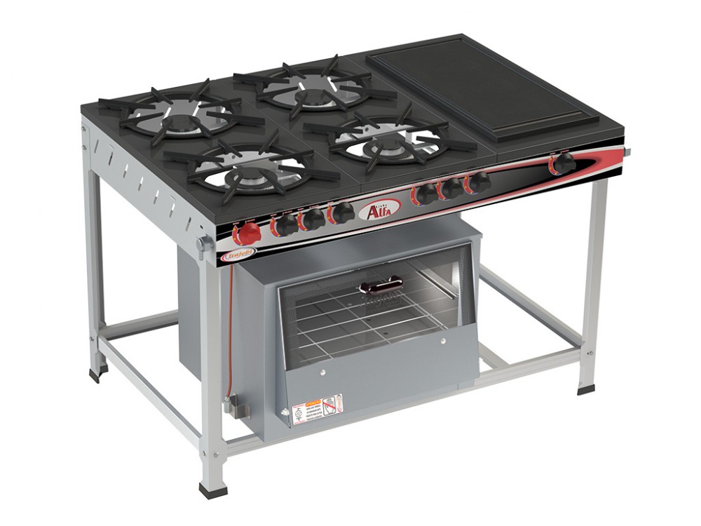 Fogão 4 Bocas Chapa Alfa c/ forno - 2QS 2QD