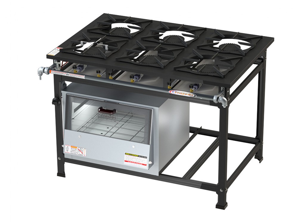 Fogão 6 Bocas Alta Pressão Estampado 6QSM C/ Forno