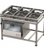Fogão 6 Bocas Standard A.P Inox  - 6QS 30x30 C/ FORNO